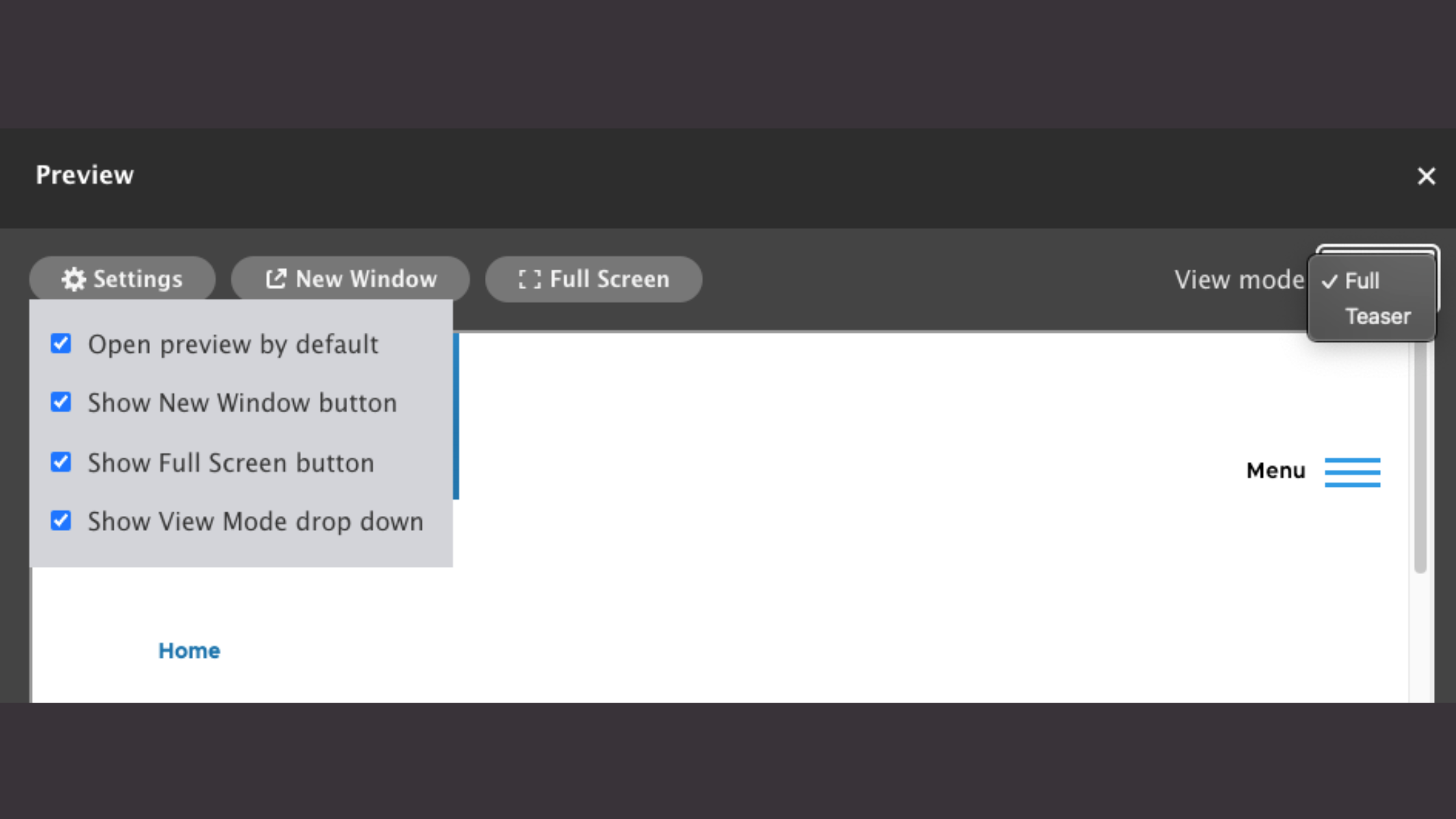 Custom Display Options