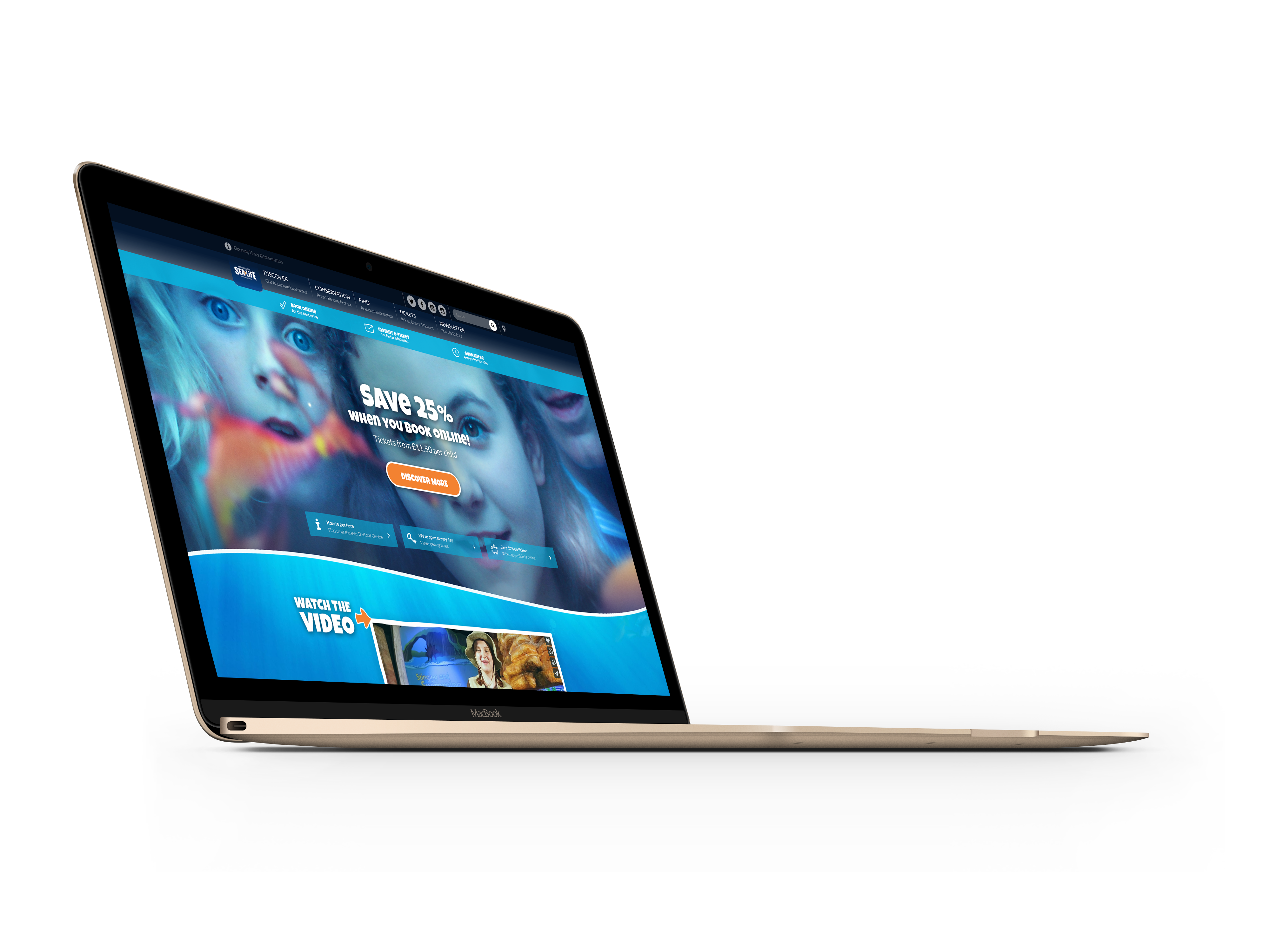 SEALIFE Website, with Key Sales Feature