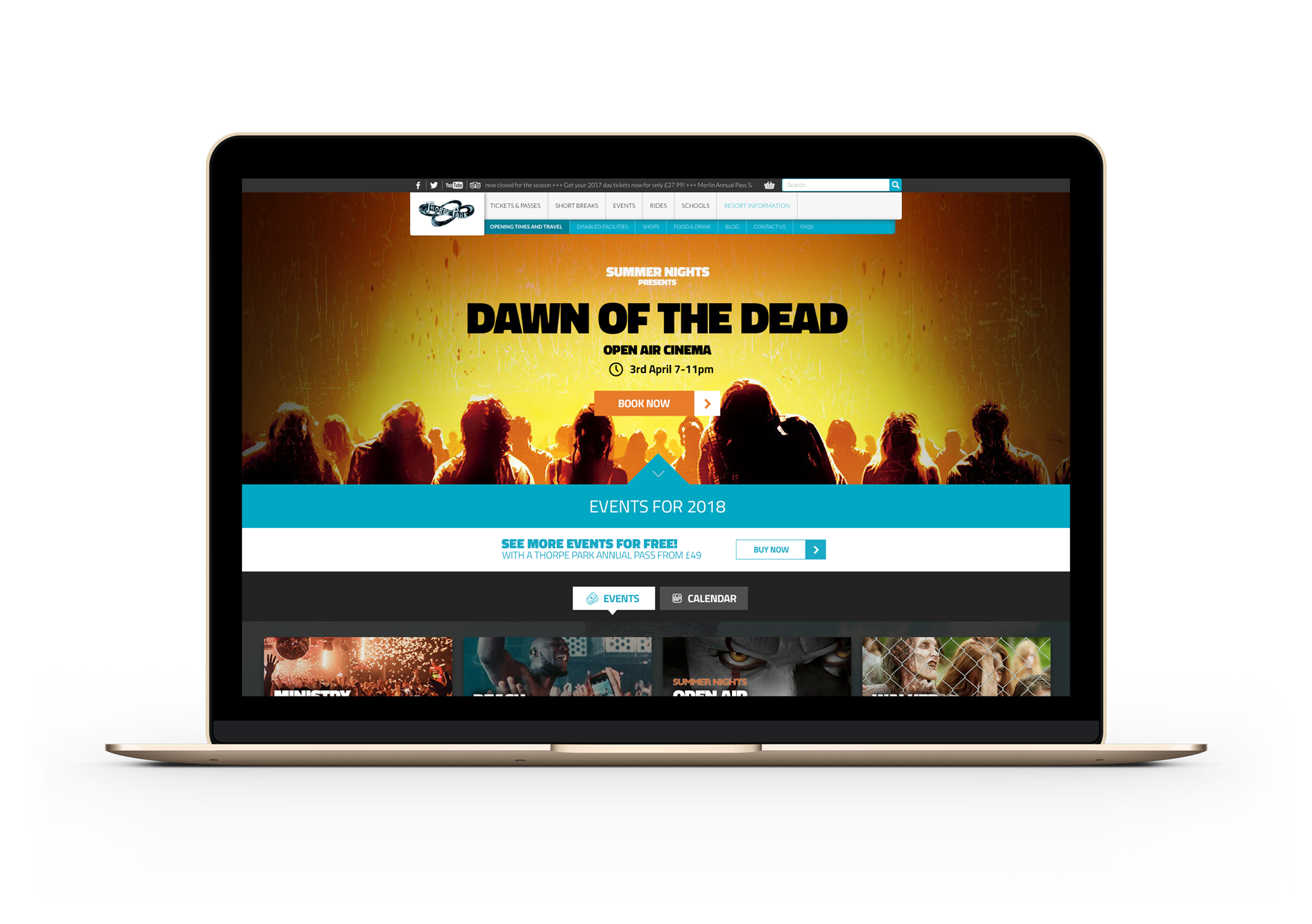 Thorpe Park Events Section