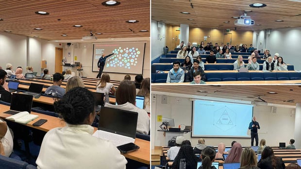 Matt Davies, CCO at CTI Digital, lecturing at LSBU April 2024