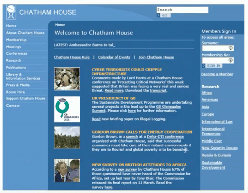 Former Chatham House Website 2004