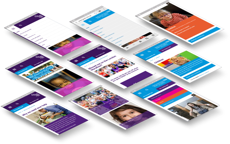9 examples of smartphone interfaces for Charity and NHS websites