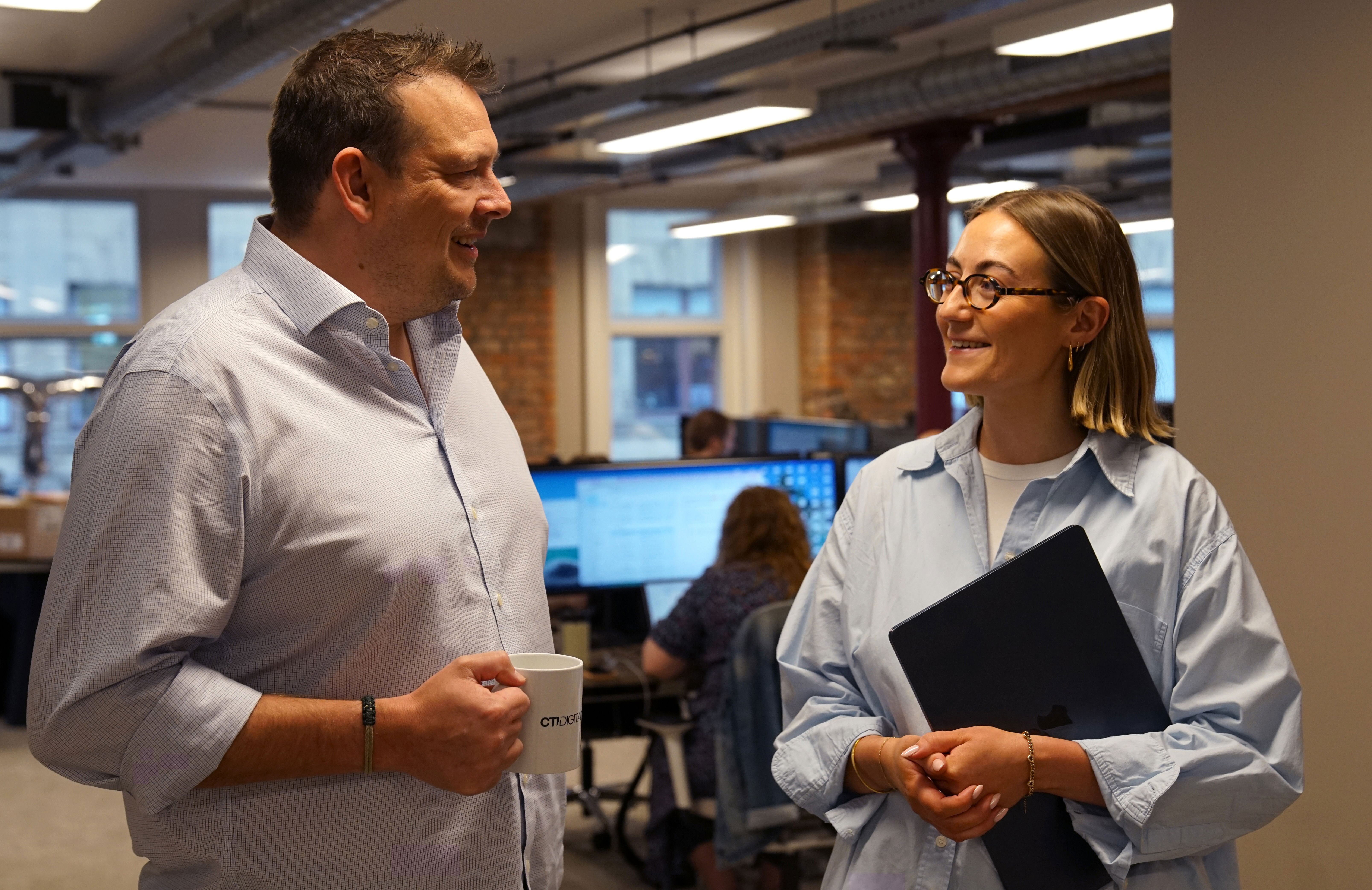 CTI Digital CEO Christopher Burgess with new General Manager Katie Livingstone